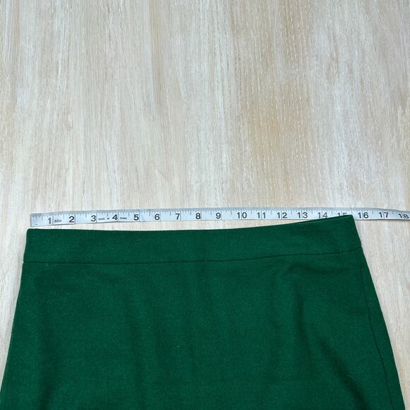 J Crew Solid Green Lined Double Serge Wool The Pencil Classic Career Skirt 4 - Picture 5 of 12